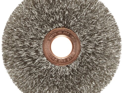 Small Diameter Crimped Wire Wheel 3” .014 Steel Fill ½-⅜” AH