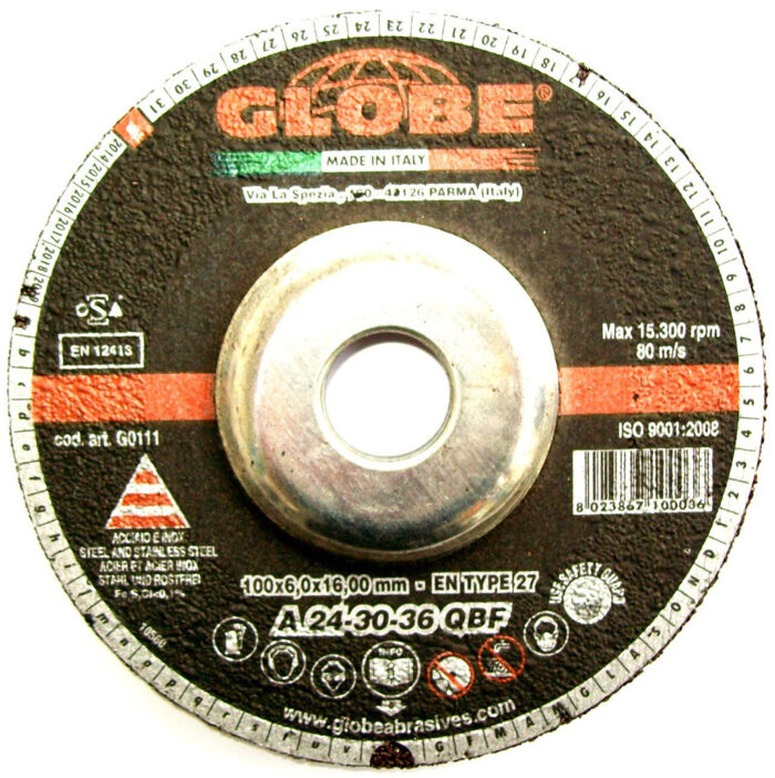Globe SS  Grinding Disc 100 x 6.0 x 16.0