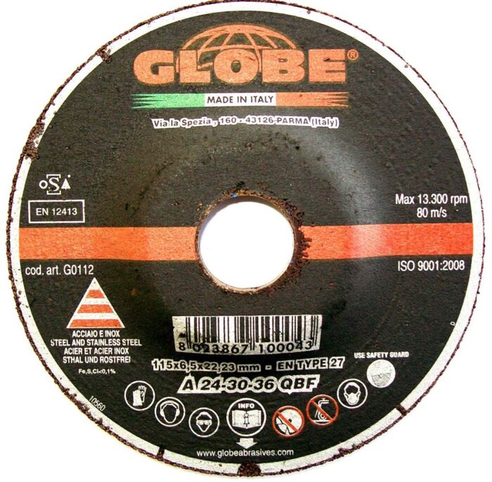 Globe SS Grinding Disc 115 x 6.5 x 22.2